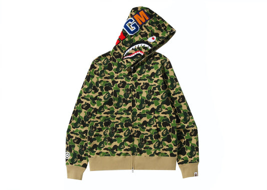 BAPE COLOR CAMO SHARK FULL ZIP HOODIE "GREEN"