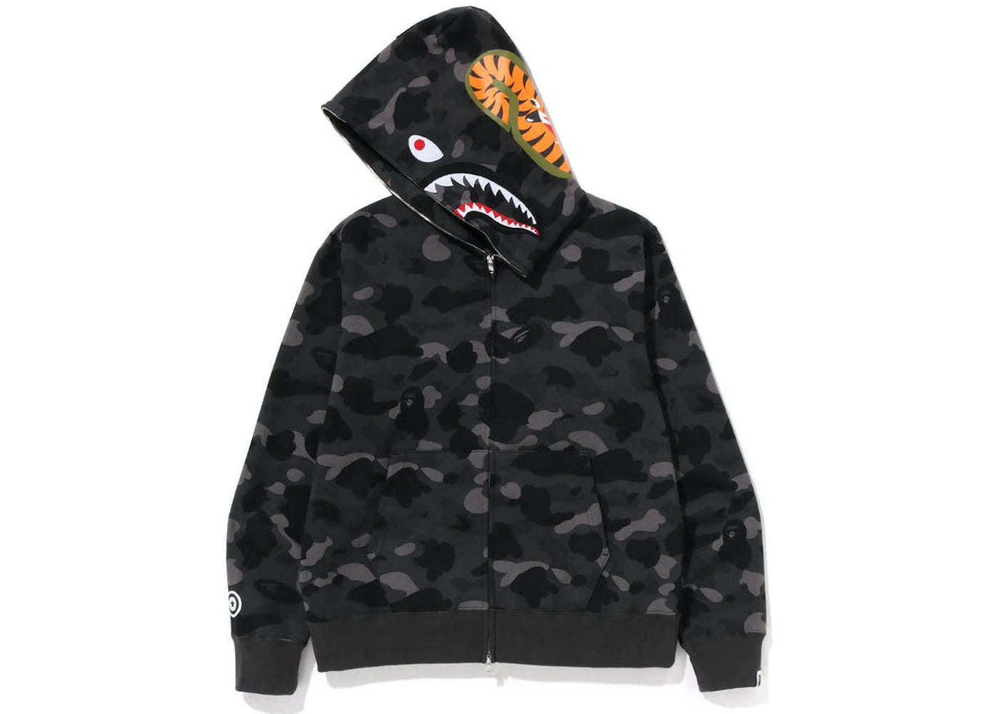 BAPE COLOR CAMO SHARK FULL ZIP HOODIE "BLACK"