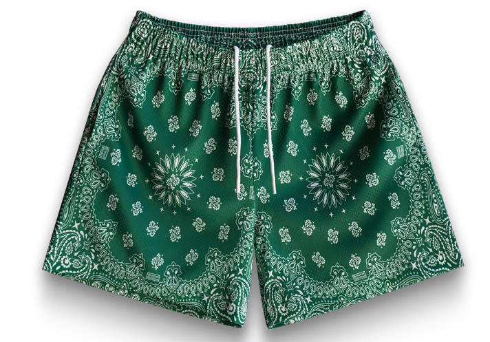 BRAVEST STUDIO SHORTS 'GREEN PAISLEY'