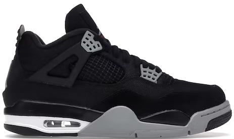 JORDAN 4 RETRO BLACK CANVAS (GS)