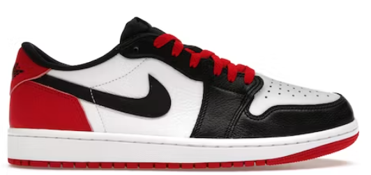 JORDAN 1 LOW BLACK TOE