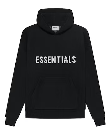 ESSENTIALS KNIT HOODIE "BLACK"