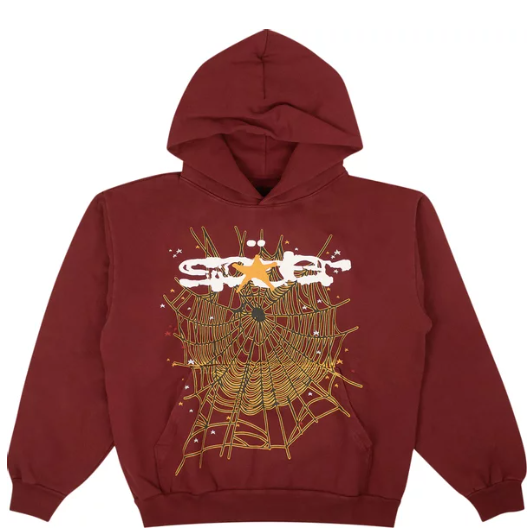 SP5DER WEB HOODIE "MAROON"