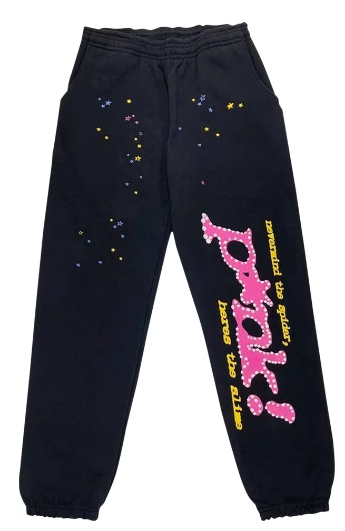 SP5DER P*NK SWEATPANTS "BLACK"