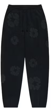 DENIM TEARS COTTON WREATH SWEATPANTS 'BLACK MONOCHROME'