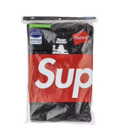 SUPREME X HANES "BLACK"