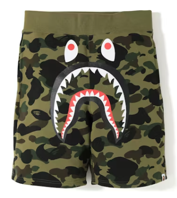 BAPE CAMO SHARK SHORTS "GREEN"