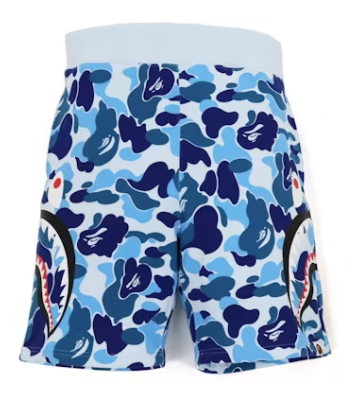 BAPE CAMO SIDE SHARK SHORTS "BLUE"