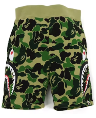 BAPE CAMO SIDE SHARK SHORTS "GREEN"