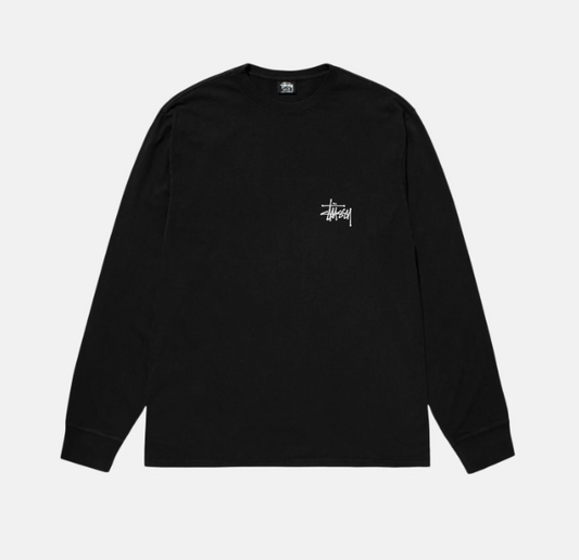 STUSSY PIGMENT LS TEE "BLACK"