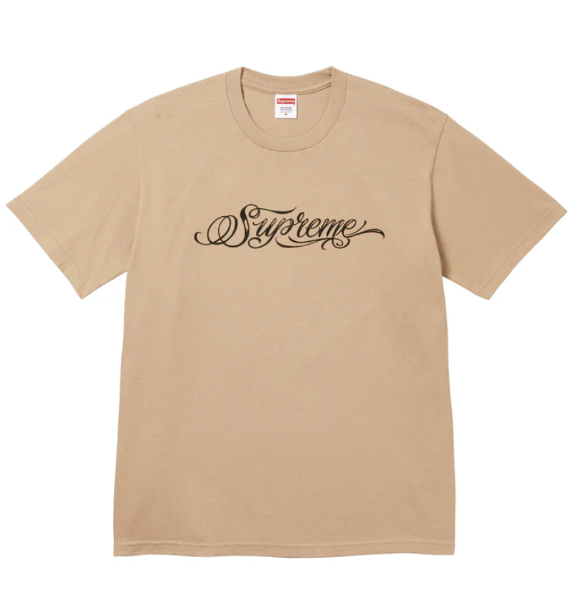 SUPREME SCRIPT TEE "KHAKI"