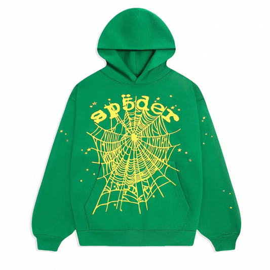 SP5DER STAR OG WEB HOODIE SLIME GREEN