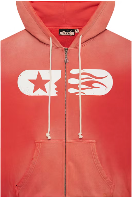 HELLSTAR STUDIOS ZIP HOODIE "RED"