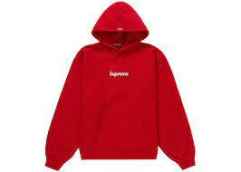 RED SUPREME BOX LOGO HOODIE